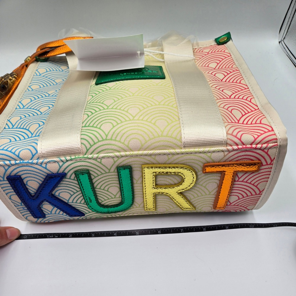 Kurt Geiger London Mini Kensington Tote Rainbow Wave‎ Top Handle Satchel - Picture 3 of 10
